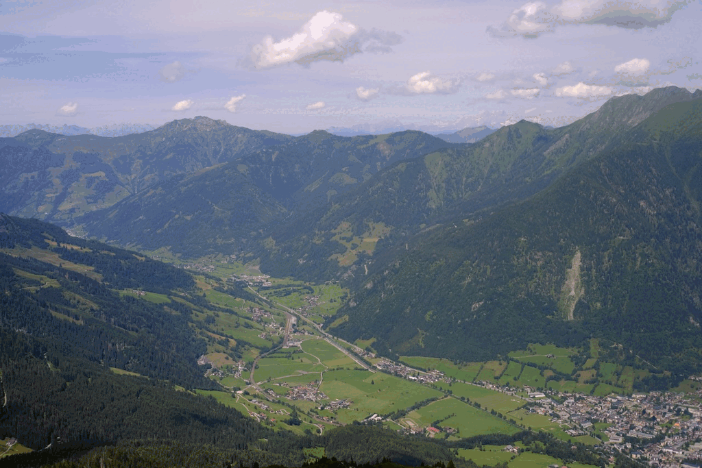 Panoramic view of an Alpine valley